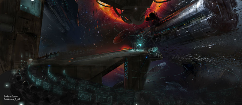 Illustration for article titled Ender's Game concept art is like the space combat of your dreams